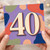 40th Birthday Card, Bold Number 40 Celebration Card