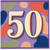 50th Birthday Card, Colourful Retro Number Design