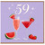 59th Birthday Card, with Watermelon and Strawberry Cocktails