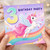 3rd Birthday Card, 3rd Birthday Party Unicorn Card