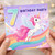 7th Birthday Card, 7th Birthday Party Unicorn Card