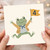 4th Birthday Card, Frog Illustration