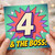 4th Birthday Card, Comic Pop Art Boss Birthday Card
