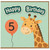 5th Birthday Card, Cute Giraffe Balloon Happy Birthday Card
