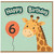 6th Birthday Card, Cute Giraffe Happy Birthday Card