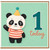 1st Birthday Card, Cute Panda 1 Today Card