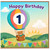 1st Birthday Card, Cute Teddy Bear Hot Air Balloon Happy Birthday Card