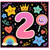 2nd Birthday Card, Cute Stars and Rainbow Design