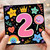 2nd Birthday Card, Cute Stars and Rainbow Design