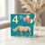4th Birthday Card, Rhino and Balloons Birthday Card