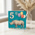 5th Birthday Card, Cute Rhino and Balloons Design