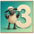 3rd Birthday Card, Cute Sheep Age 3 Card