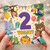 2nd Birthday Card, Jungle Animals Birthday Card, 2 Today Card