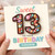 Sweet 13 Cousin Birthday Card - Colourful Candy Number Design - Cute 13th Birthday Card for Cousin, Pastel Teenage Celebration