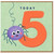 5th Birthday Card, Cute Spider Design