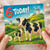 6th Birthday Card, Cow and Calf Farm Scene