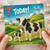 7th Birthday Card, Cute Cow and Calf Farm Scene