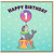 1st Birthday Card, Cute Seal and Balloon Happy Birthday Card