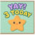 3rd Birthday Card, YAY! 3 Today Cute Star Design
