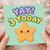 3rd Birthday Card, YAY! 3 Today Cute Star Design