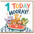 1st Birthday Card, 1 Today Hooray Cute Animal Roller Coaster Card