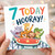 7th Birthday Card, 7 Today Hooray Safari Animals Roller Coaster Card