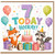 7th Birthday Card, Cute Animal Party Birthday Card, Happy 7th Birthday Card