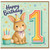 1st Birthday Card, Cute Bunny Birthday Card