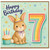 7th Birthday Card, Cute Bunny Birthday Card for 7 Year Old
