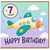 7th Birthday Card, Happy Birthday Airplane Card