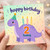 2nd Birthday Card, Cute Dinosaur Happy Birthday 2 Today Card