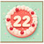 22nd Birthday Card, Cute Cherry Cake Design