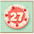 27th Birthday Card, Cherry Cake Design