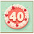40th Birthday Card, Cake and Cherries Design