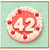 42nd Birthday Card, Birthday Cake and Cherries Design