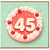 45th Birthday Card, Retro Cake and Cherries Design