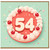 54th Birthday Card, Cherry Cake Design