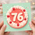 76th Birthday Card, Cake and Cherries Design
