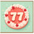 77th Birthday Card, Retro Cake and Cherries Design