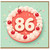 86th Birthday Card, Cake and Cherries Design