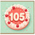 105th Birthday Card, Birthday Cake and Cherries Design