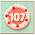 107th Birthday Card, Cake and Cherry Design