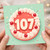 107th Birthday Card, Cake and Cherry Design