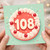 108th Birthday Card, Cherry Cake Design