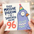 96th Birthday Card, Funny Pigeon Party Hat Card for 96 Year Old
