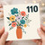110th Birthday Card, Colourful Floral Bouquet Card