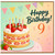 9th Birthday Card, Happy Birthday Strawberry Cake Card