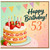 53rd Birthday Card, Happy Birthday Card with Strawberry Cake and Candles