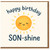 Happy Birthday SON-shine Card for Son - Cute Sun Illustration, Punny Birthday Card from Mum and Dad