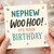 Nephew Birthday Card - Woo Hoo! It’s Your Birthday - Fun, Colourful Typography Card for Nephew - Celebration Design - Blank Inside